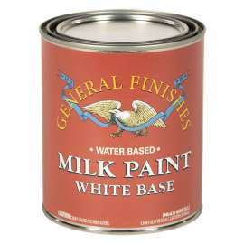 General Finishes QWS Milk Paint, Water, Flat, White, 1 qt, Can, 600 sq-ft/gal Coverage Area