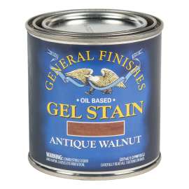 General Finishes AH Stain, Antique Walnut, Gel, Liquid, 1/2 pt, Can