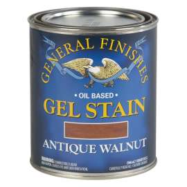 General Finishes AQ Stain, Antique Walnut, Gel, Liquid, 1 qt, Can