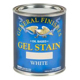 General Finishes WHP Stain, White, Gel, Liquid, 1/2 pt, Can