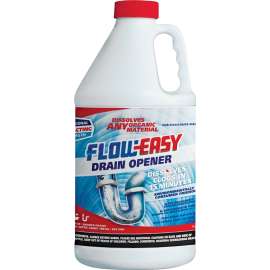 FLOW-EASY FE64 Drain Opener, Oily Liquid, Dark Brown, Odorless, 0.5 gal Bottle