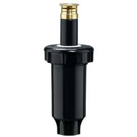 Orbit 54242 Spring Loaded Sprinkler with Twin-Spray Brass Nozzle, 1/2 in Connection, 15 ft, Half-Circle, Brass