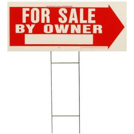 HY-KO RS-802 Lawn Sign, For Sale By Owner, White Legend
