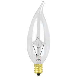Feit Electric 40CFC/15-130 Incandescent Bulb, 40 W, CA8 Lamp, Candelabra E12 Lamp Base, 2700 K Color Temp