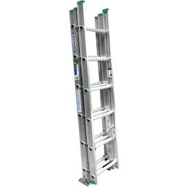 WERNER D1216-3 Extension Ladder, 15 ft H Reach, 225 lb, Aluminum