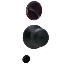 Schlage F Series F59PLY622 Interior Pack, Matte Black, Knob Handle, 1-5/8 to 2 in Thick Door