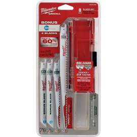 Milwaukee 49-22-0240 Reciprocating Saw Blade Set, 8-Piece, Bi-Metal, White, Bright