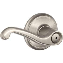 Schlage Flair Series F40FLA619 Privacy Lever, Zinc, Satin Nickel