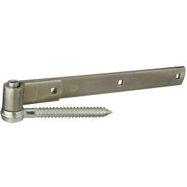 National Hardware N129-809 Hook/Strap Hinge, 1/4 in Thick Leaf, Steel, Zinc, Screw Mounting, 200 lb