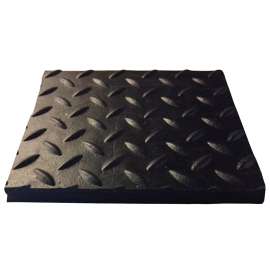 FLEXGARD SMA4836-DG1/2 Stall Mat, 3 ft L, 4 ft W, 1/2 in Thick, Diamond Plate Pattern, Black