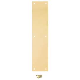 National Hardware N270-500 Push Plate, Brass, Steel, 15 in L, 3-1/2 in W