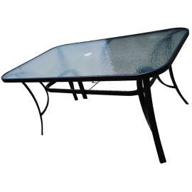 Seasonal Trends 50662 Outdoor Dining Table, 60 x 38 in W, 34 x 15 mm D, 28.56 in H, Steel Frame, Rectangular Table