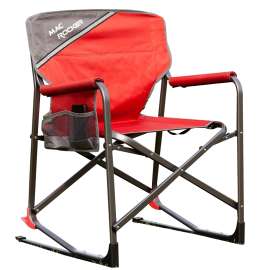 MACSPORTS C2161A-103 Director Rocker Chair, 24 in OAW, 23.8 in OAD, 34-1/2 in OAH, Aluminum/Polyester, Red