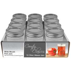 Gossi CCCJWM-116-12PK Canning Jar, 1 pt Capacity, Glass