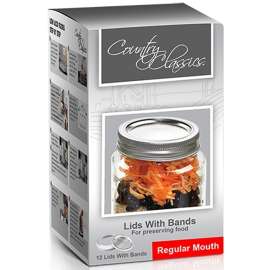 Gossi CCCBL-012-RM Canning Jar Lid and Band, Steel, Silver Cap/Lid