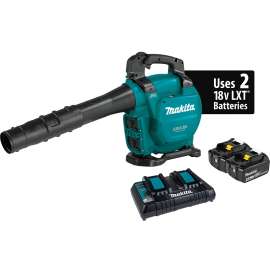 Makita XBU04PT Brushless Blower Kit, 5 Ah, 18 V Battery, Lithium-Ion Battery, 473 cfm Air, Teal