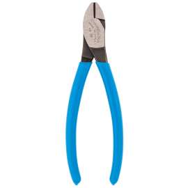 CHANNELLOCK E336 Diagonal Lap Joint Cutting Plier, 6.01 in OAL, Blue Handle, Dipped Handle, 3/4 in W Jaw, 9/16 in L Jaw