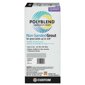 CUSTOM Polyblend PBG11510 Non-Sanded Grout, Powder, Characteristic, Platinum, 10 lb Box