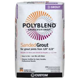 CUSTOM Polyblend PBG11525 Sanded Grout, Powder, Characteristic, Platinum, 25 lb Bag