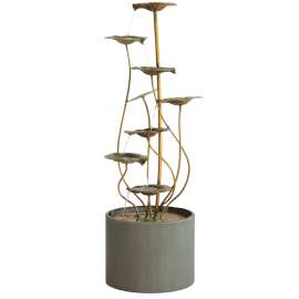 Seasonal Trends Y95890 Water Fountain, Metal Lotus, Med