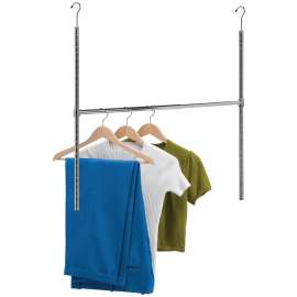 Honey-Can-Do HNG-01816 Adjustable Closet Rod, 1 in Dia, 35 in L, Steel, Chrome