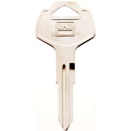 Hy-Ko 11010DA25 Key Blank, 2.514 in L x 1.143 in W, Brass, Nickel Plated