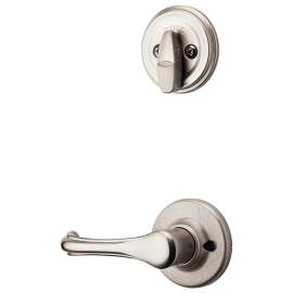 Kwikset 966DNL-15 Interior Trim, 1 Grade, Zinc, Satin Nickel, 2-3/8 to 2-3/4 in Backset, 1-3/4 in Thick Door