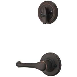 Kwikset 966DNL-11P Interior Trim, 1 Grade, Zinc, Tuscan Bronze, 2-3/8 to 2-3/4 in Backset, 1-3/4 in Thick Door