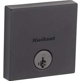 Kwikset Signature Series 258 SQT 514 SMT Deadbolt, 1 Grade, Keyed Key, Zinc, Iron Black, 2-3/8, 2-3/4 in Backset