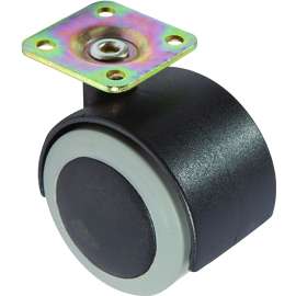 Shepherd Hardware 3910B Twin Wheel Caster, 2 in Dia Wheel, 75 lb Load, Nylon, Black/Gray