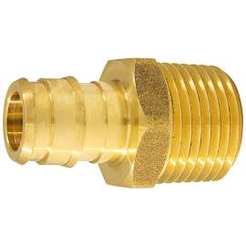 Apollo Valves EPXMA1212 Pipe Adapter, 1/2 in, PEX-A Barb x MPT, Brass, 200 psi Pressure