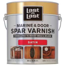 Last n Last 50804 Marine and Door Spar Varnish, Satin, Amber, Liquid, 1 qt, Can