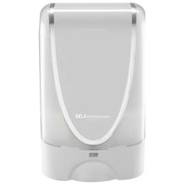 deb TF Ultra TF2WHI Soap/Sanitizer Dispenser, 1.2 L Capacity, Plastic, Chrome/White, Glossy, Automatic