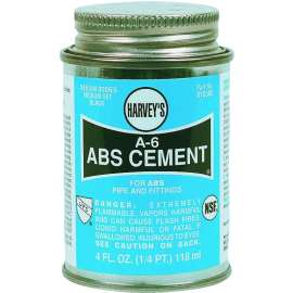 Harvey A-6 Series 018500-24 Solvent Cement, Liquid, Black, 4 oz Can