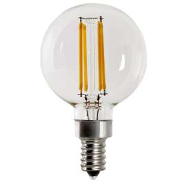 Feit Electric BPG1640950CAFIL/2 LED Light Bulb, Globe, G16 Lamp, E12 Lamp Base, Dimmable, 5000 K Color Temp