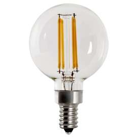 Feit Electric BPG1660950CAFIL/2 LED Light Bulb, Globe, G16 Lamp, E12 Lamp Base, Dimmable, 5000 K Color Temp