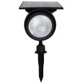 Boston Harbor Solar Spotlight, Ni-Mh Battery, 3.2 V 18650 Battery, 6-Lamp, SMD Lamp, Plastic Fixture, Black