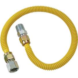 BrassCraft ProCoat Series CSSD54-36P Gas Connector, 1/2 x 1/2 in, Stainless Steel, 36 in L
