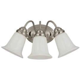 Westinghouse 66497 Wall Mount Fixture, 3-Lamp, Brushed Nickel Fixture