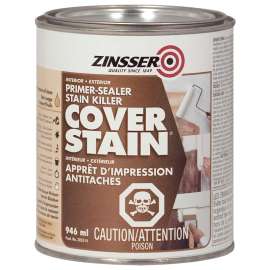 ZINSSER Cover Stain 256185 Primer, Flat, White, 946 mL, Can