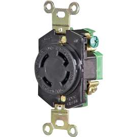 Eaton Wiring Devices L1430R Single Receptacle, 3 -Pole, 125/250 V, 30 A, Back and Side Wiring, NEMA: NEMA L14-30