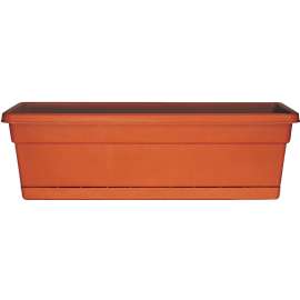 Southern Patio WB3012TC Window Box Planter, 29-3/4 in W, 8 in D, Plastic, Terracotta