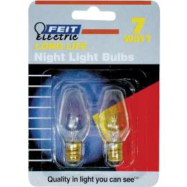 Feit Electric BP7C7 Incandescent Lamp, 7 W, Candelabra E12 Lamp Base, 2700 K Color Temp, 3000 hr Average Life