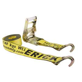 Erickson 52400 Strap, 2 in W, 25 ft L, Yellow, 1666 lb Working Load, J-Hook End