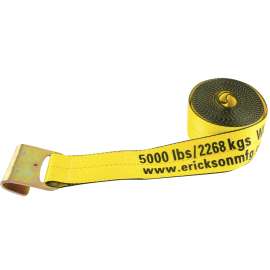 Erickson 58700 Winch Strap, 3 in W, 30 ft L, 5000 lb Vertical Hitch, Polyester, Yellow