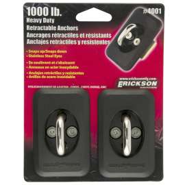 Erickson 01003 Retractable Anchor, Heavy-Duty, Bull Ring, Stainless Steel, Black