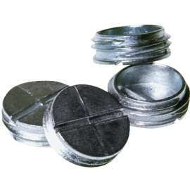 HUBBELL 5269-0 Closure Plug, 1/2 in, Zinc, Gray