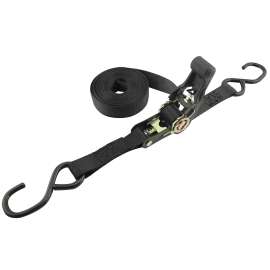 Erickson 01300 Strap, 1 in W, 15 ft L, Black, 400 lb Working Load, S-Hook End