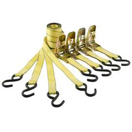Erickson 01411 Tie-Down, 1 in W, 10 ft L, Yellow, 300 lb, S-Hook End Fitting, Vinyl End Fitting