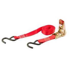Erickson 31418 Tie-Down Strap, 1 in W, 15 ft L, Polyester, Red, 400 lb Working Load, S-Hook End